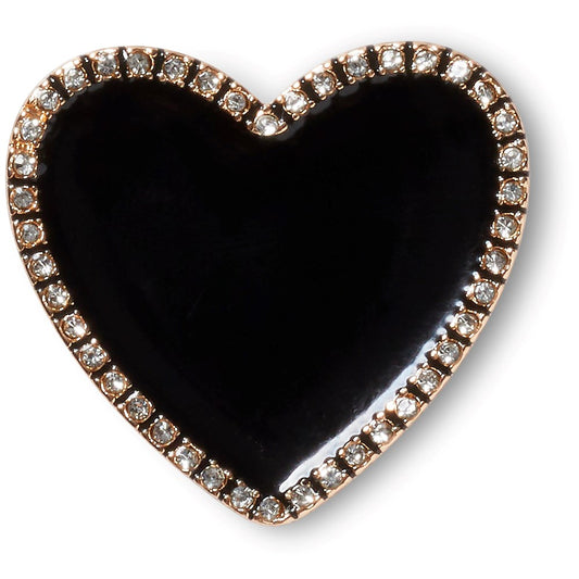 Jibbitz Black Heart with Gold Outline