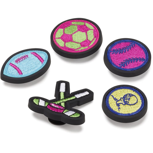Jibbitz Neon Sports Patches 5 Pack