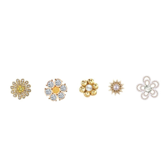 Jibbitz Elevated Flower Gem 5pc Pack