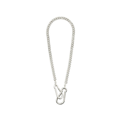 Hopeful Carabiner Curb Chain Necklace - Silver Plated