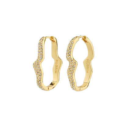 Connect Recycled Crystal Earrings - Crystal - Gold Plated