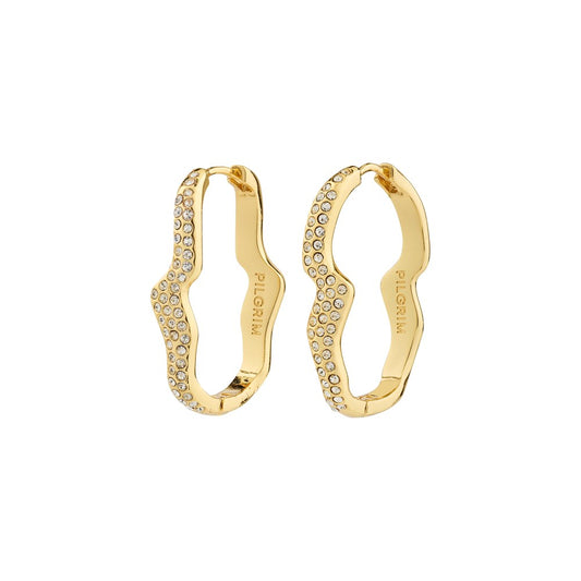 Connect Recycled Crystal Earrings - Crystal - Gold Plated