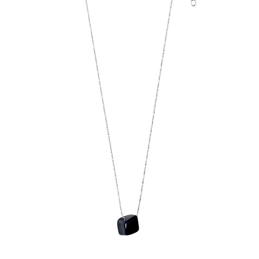Chakra Necklace - Silver Plated - Root - Black Agate
