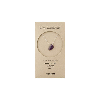 Chakra Necklace - Silver Plated - Third Eye - Amethyst