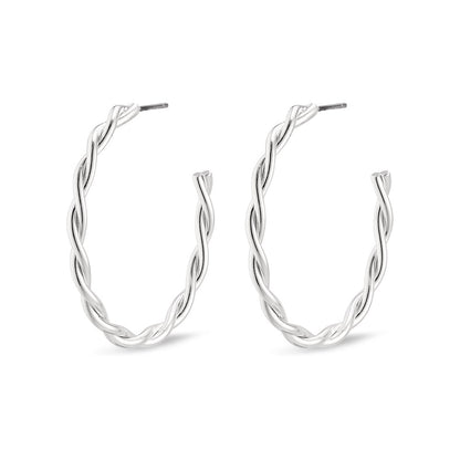 Naja Pi Hoops - Silver Plated - Medium