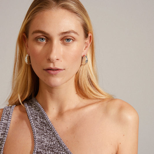 Julita Recycled Hoop Earrings - Silver Plated