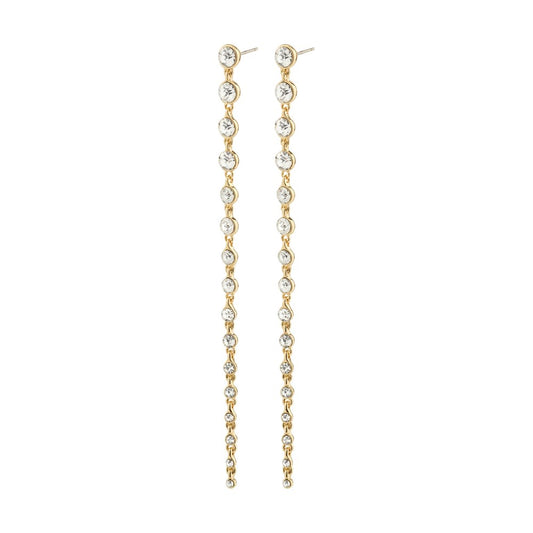Reagan Recycled Crystal Earrings - Crystal - Gold Plated