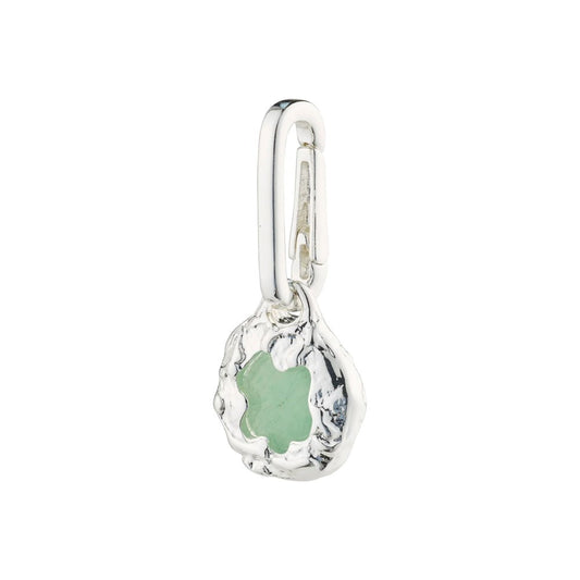 Charm Recycled Natural Pendant Green - Silver Plated