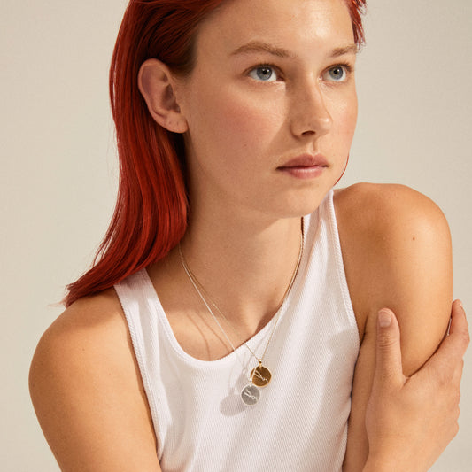Pisces Zodiac Sign Necklace - Silver Plated - Crystal