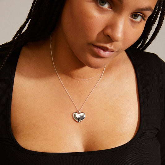 Sophia Recycled Heart Necklace - Silver Plated