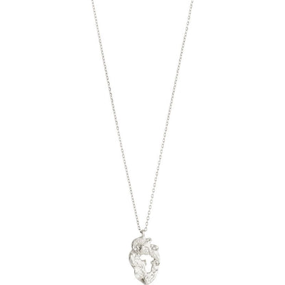 Quinn Recycled Organic Shaped Pendant Necklace - Silver Plated