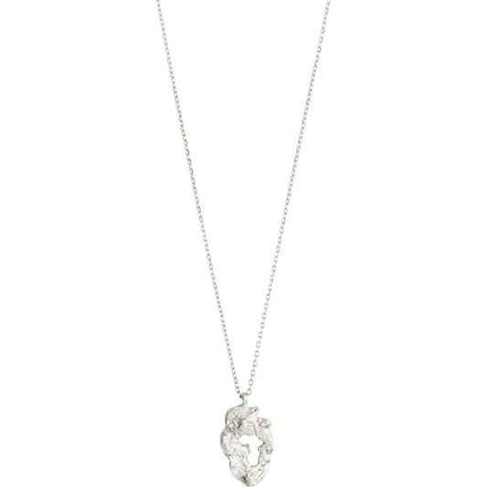 Quinn Recycled Organic Shaped Pendant Necklace - Silver Plated
