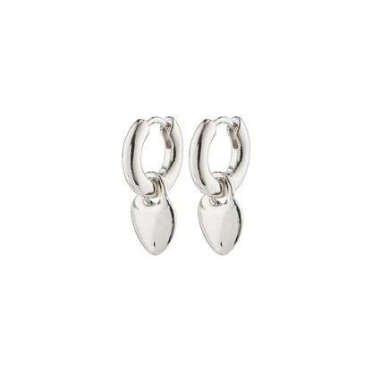 Sophia Recycled Heart Hoops - Silver Plated