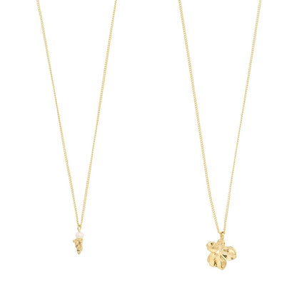 Zhuri Recycled Necklace 2-In-1 Set - Gold Plated