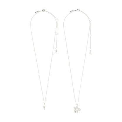Zhuri Recycled Necklace 2-In-1 Set - Silver Plated