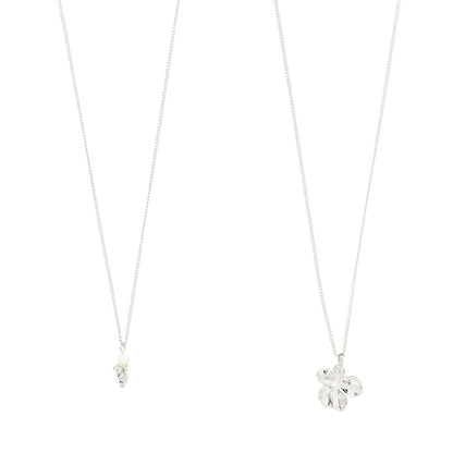 Zhuri Recycled Necklace 2-In-1 Set - Silver Plated