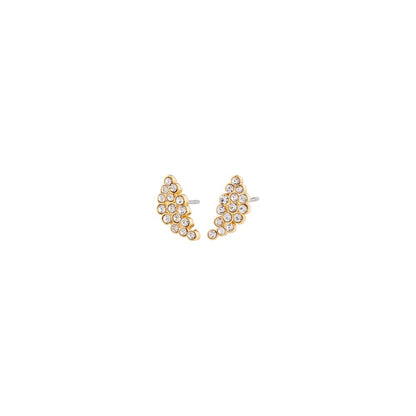 Berenike Recycled Earrings - Gold Plated - Crystal