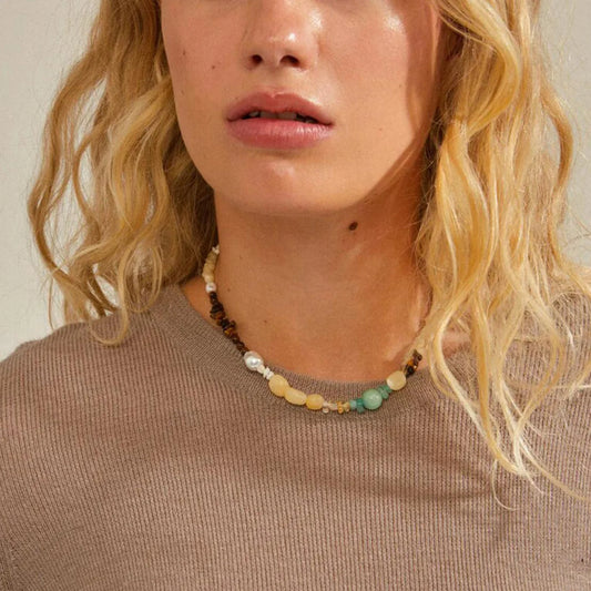 Cloud Necklace Multi-Coloured - Gold Plated