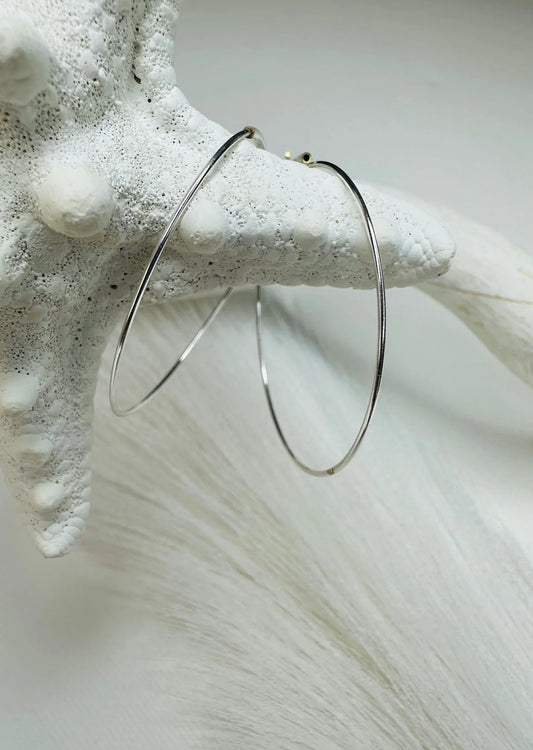 Raquel Pi Hoops - Silver Plated 36mm