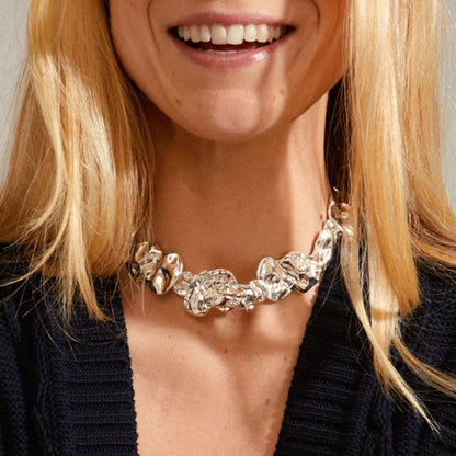 Pulse Recycled Statement Necklace - Silver Plated