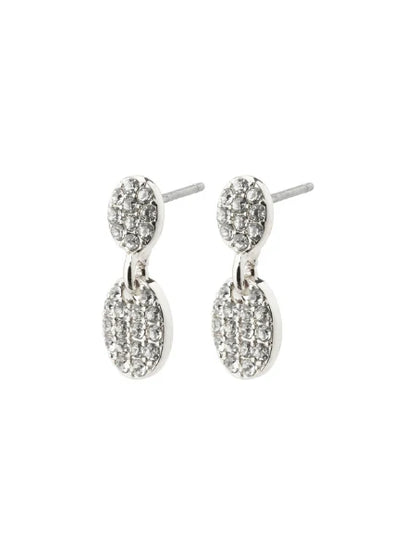 Beat Recycled Crystal Earrings - Silver Plated