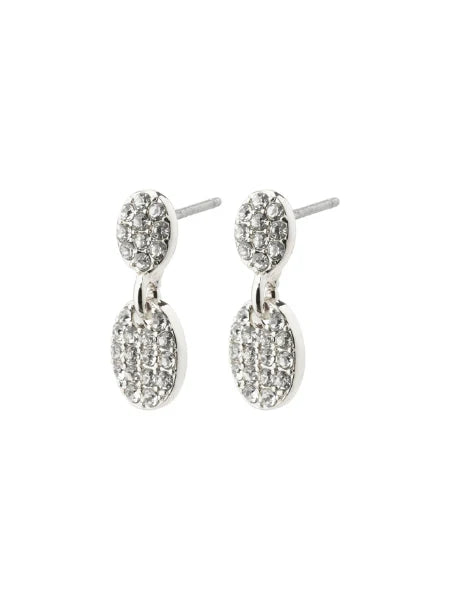 Beat Recycled Crystal Earrings - Silver Plated