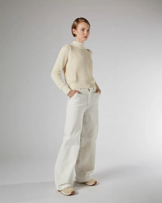 Mila Ivory Rise Palazzo Jeans
