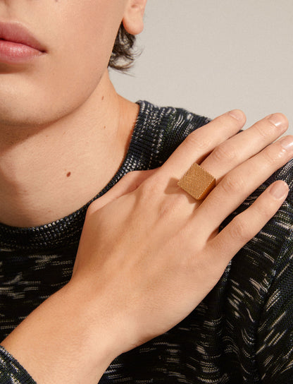 Pulse Recycled Signet Ring - Gold Plated